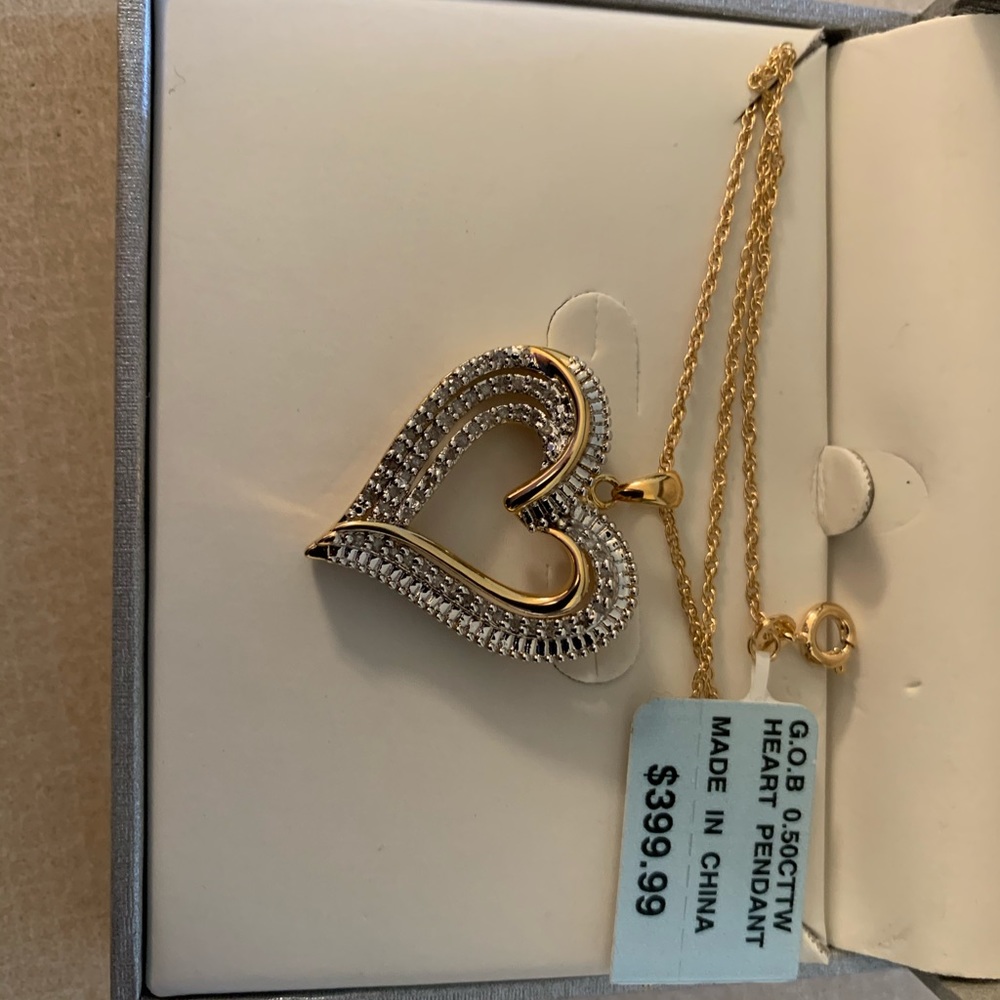 Golden heart pendant